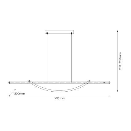 Suspension filaire AMBAR LED/35W/230V noir