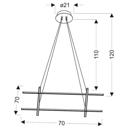 Suspension filaire ANDROS LED/40W/230V