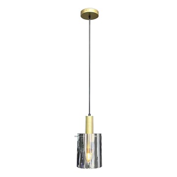 Suspension filaire ARCADIA 1xE27/60W/230V d. 13 cm doré/fumé