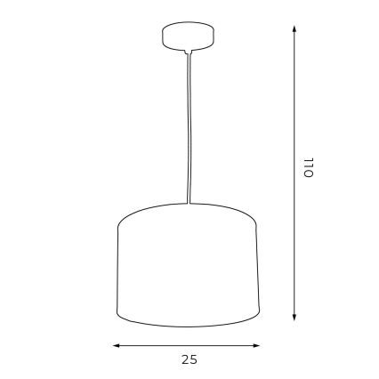 Suspension filaire ARDEN 1xE27/60W/230V d. 25 cm vert/doré