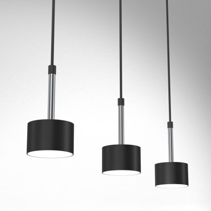 Suspension filaire ARENA 3xGX53/11W/230V noir/chrome brillant