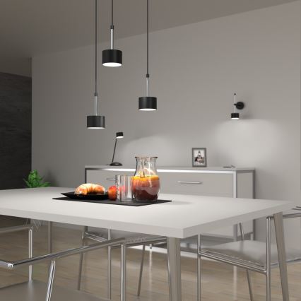Suspension filaire ARENA 3xGX53/11W/230V noir/chrome brillant
