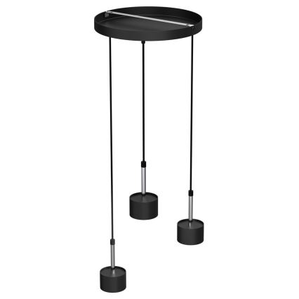 Suspension filaire ARENA 3xGX53/11W/230V noir/chrome brillant