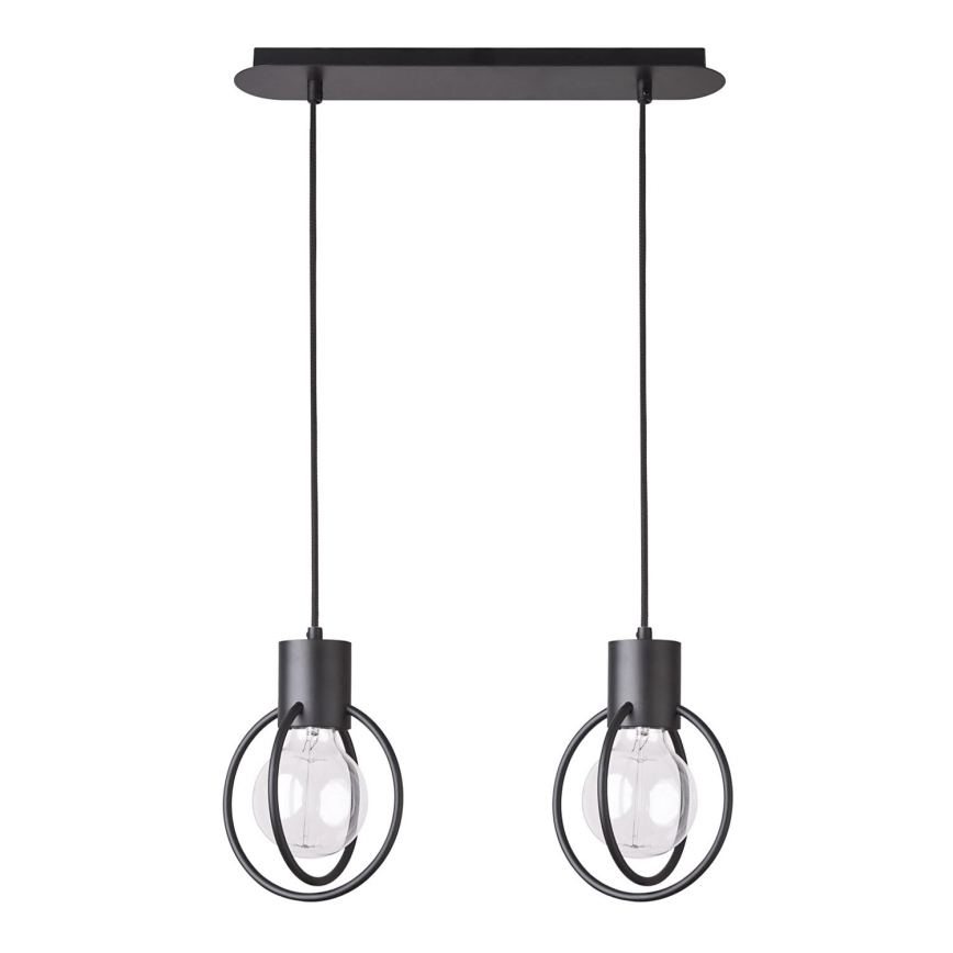 Suspension filaire AURA 2xE27/60W/230V noir