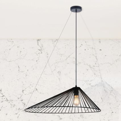 Suspension filaire AURORA 1xE27/20W/230V d. 60 cm noir