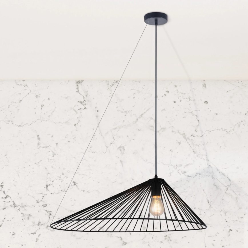 Suspension filaire AURORA 1xE27/20W/230V d. 60 cm noir