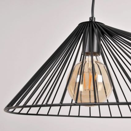 Suspension filaire AURORA 1xE27/20W/230V d. 60 cm noir