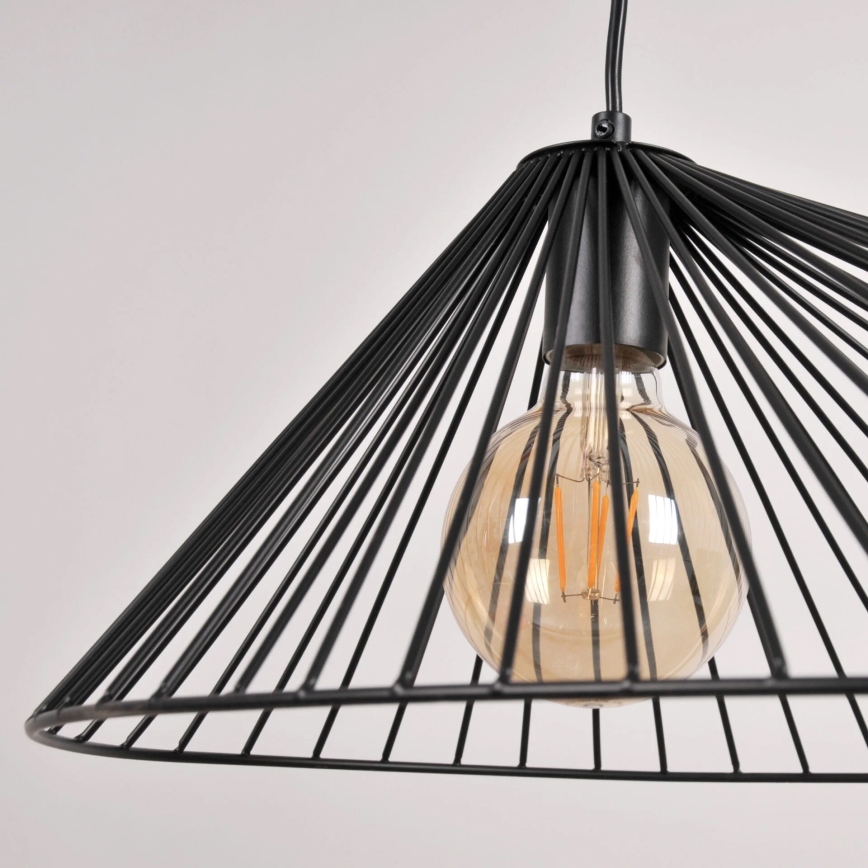 Suspension filaire AURORA 1xE27/20W/230V d. 60 cm noir