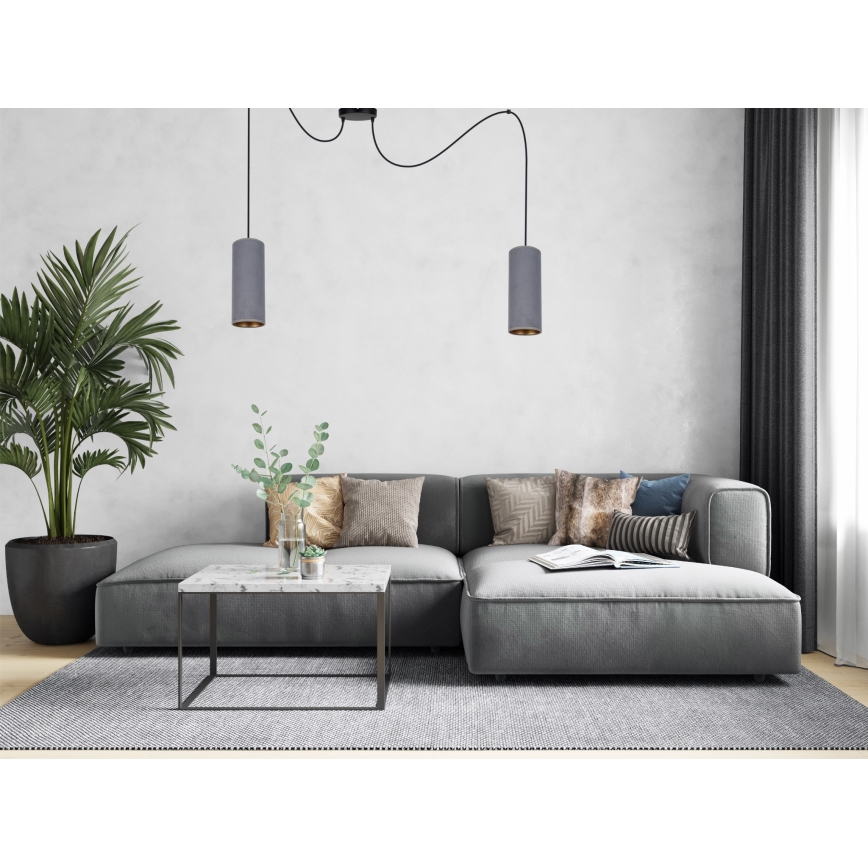 Suspension filaire AVALO 2xE27/60W/230V araignée gris