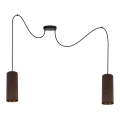 Suspension filaire AVALO 2xE27/60W/230V araignée marron/cuivre
