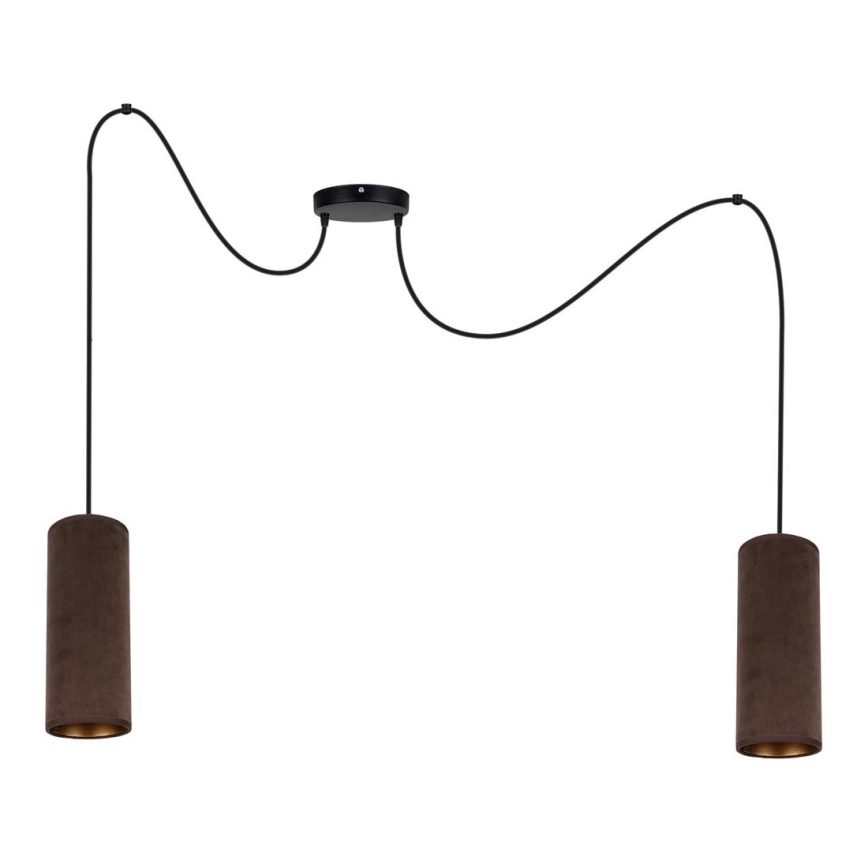Suspension filaire AVALO 2xE27/60W/230V araignée marron/cuivre