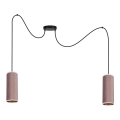 Suspension filaire AVALO 2xE27/60W/230V araignée rose/cuivre