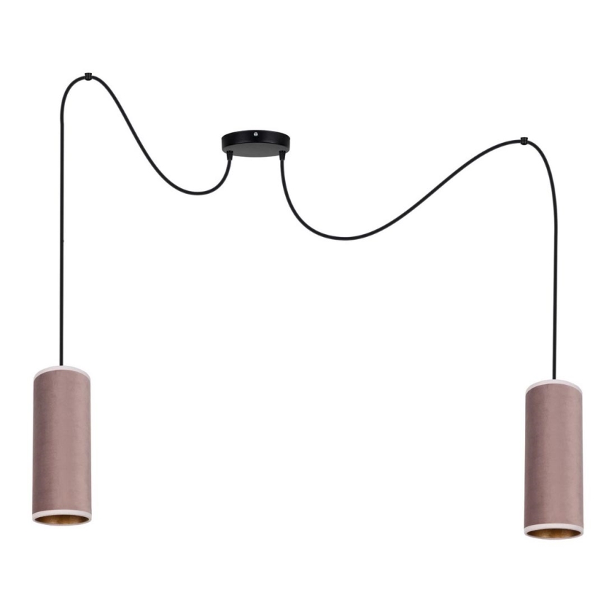 Suspension filaire AVALO 2xE27/60W/230V araignée rose/cuivre