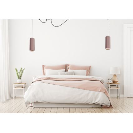 Suspension filaire AVALO 2xE27/60W/230V araignée rose/cuivre