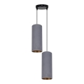 Suspension filaire AVALO 2xE27/60W/230V diam. 20 cm gris