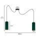 Suspension filaire AVALO 2xE27/60W/230V vert/cuivre