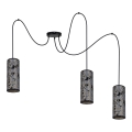 Suspension filaire AVALO 3xE27/60W/230V araignée gris/noir