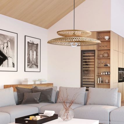 Suspension filaire BALI 1xE27/20W/230V d. 60 cm bambou