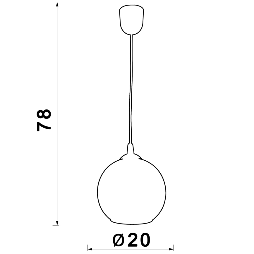 Suspension filaire BALL 1xE27/60W/230V d. 20 cm beige