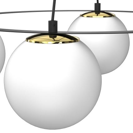 Suspension filaire BALLO 4xE27/15W/230V noir/blanc