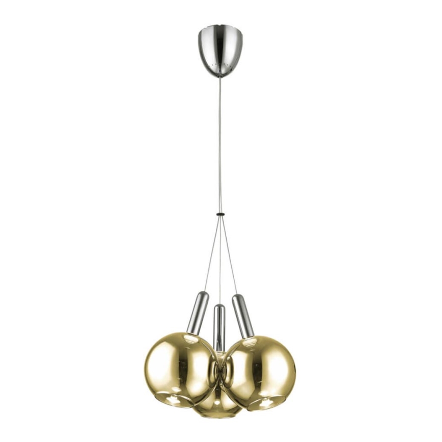 Suspension filaire BALLS 3xLED/5W230V doré/chrome mat