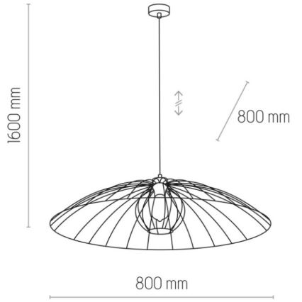 Suspension filaire BARBELLA 1xE27/60W/230V diam. 80 cm