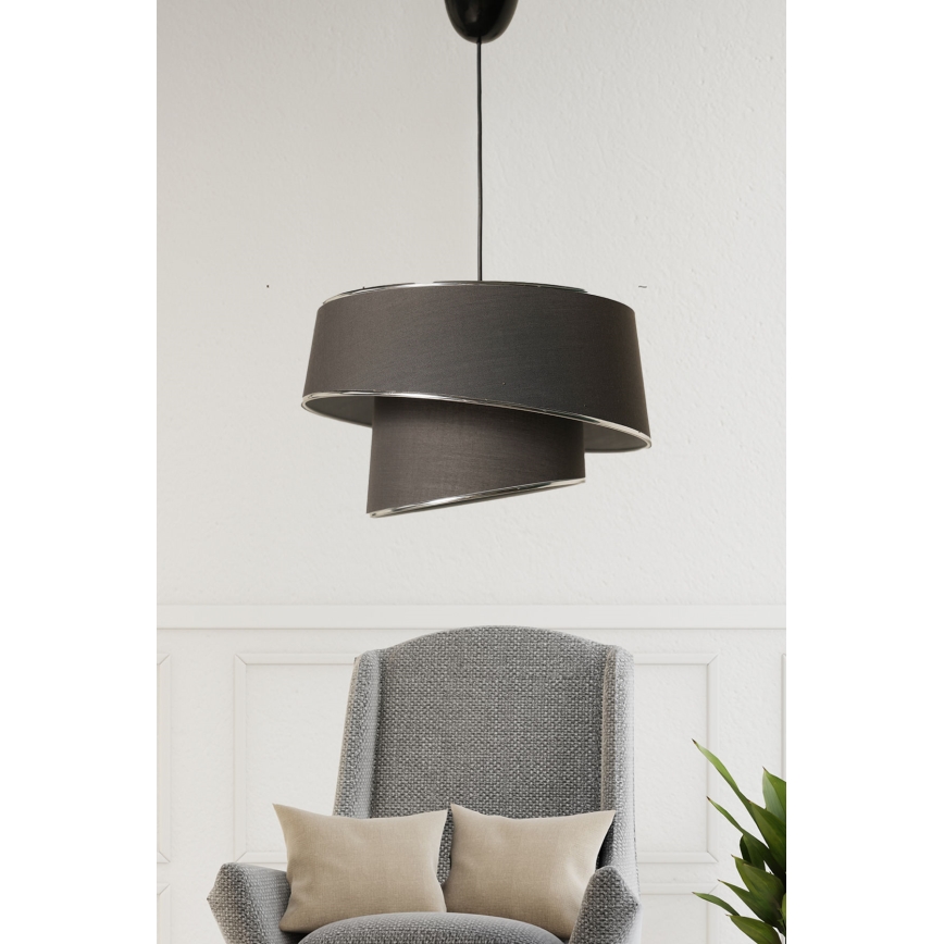 Suspension filaire BARETTE 1xE27/60W/230V anthracite/chrome brillant
