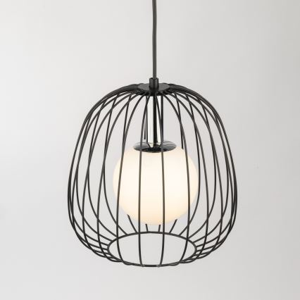 Suspension filaire BELL 1xG9/12W/230V d. 24 cm noir/chrome brillant