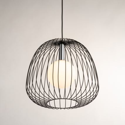 Suspension filaire BELL 1xG9/12W/230V d. 33 cm noir/chrome brillant