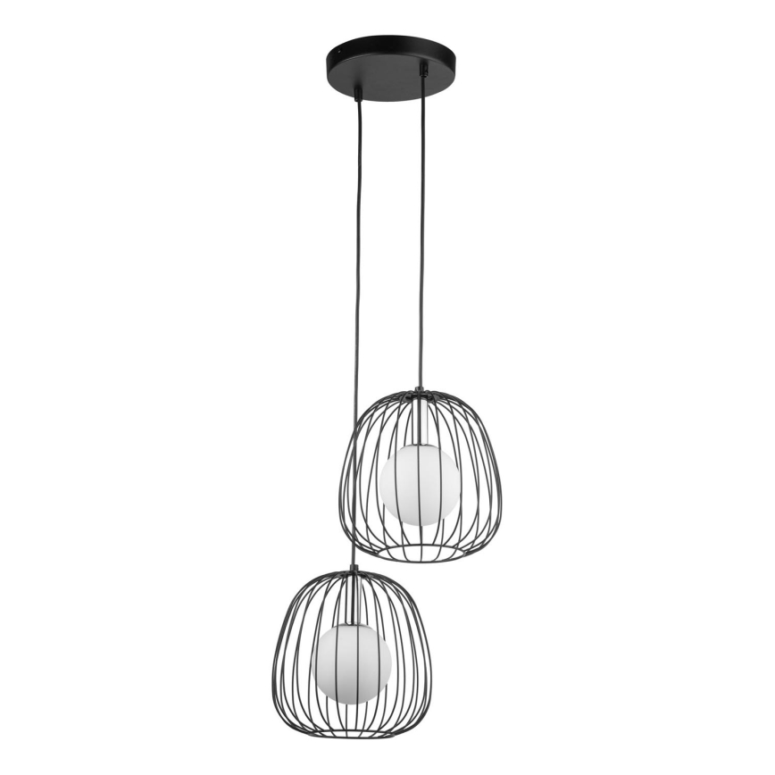 Suspension filaire BELL 2xG9/12W/230V noir/chrome brillant