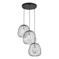 Suspension filaire BELL 3xG9/12W/230V noir/chrome brillant