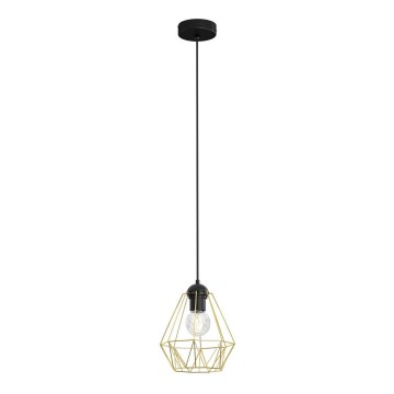 Suspension filaire BERGEN 1xE27/60W/230V noir/doré