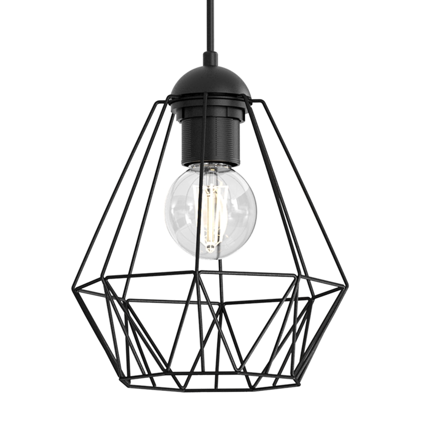 Suspension filaire BERGEN 3xE27/60W/230V noir
