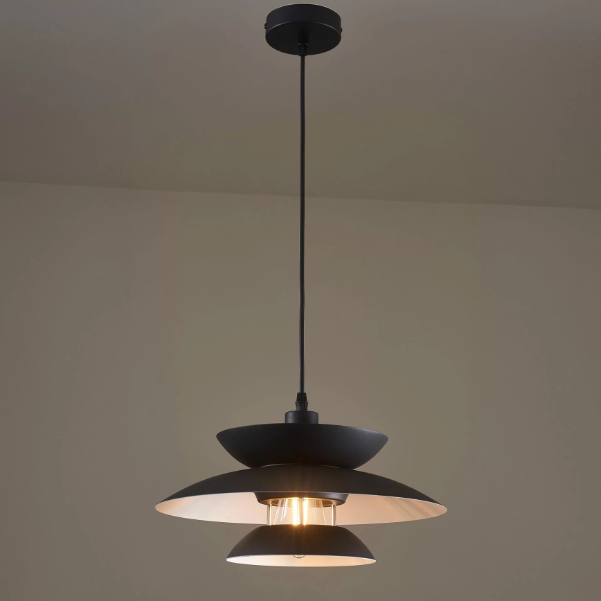 Suspension filaire BERIT 1xE27/20W/230V noir
