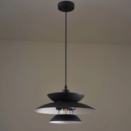 Suspension filaire BERIT 1xE27/20W/230V noir
