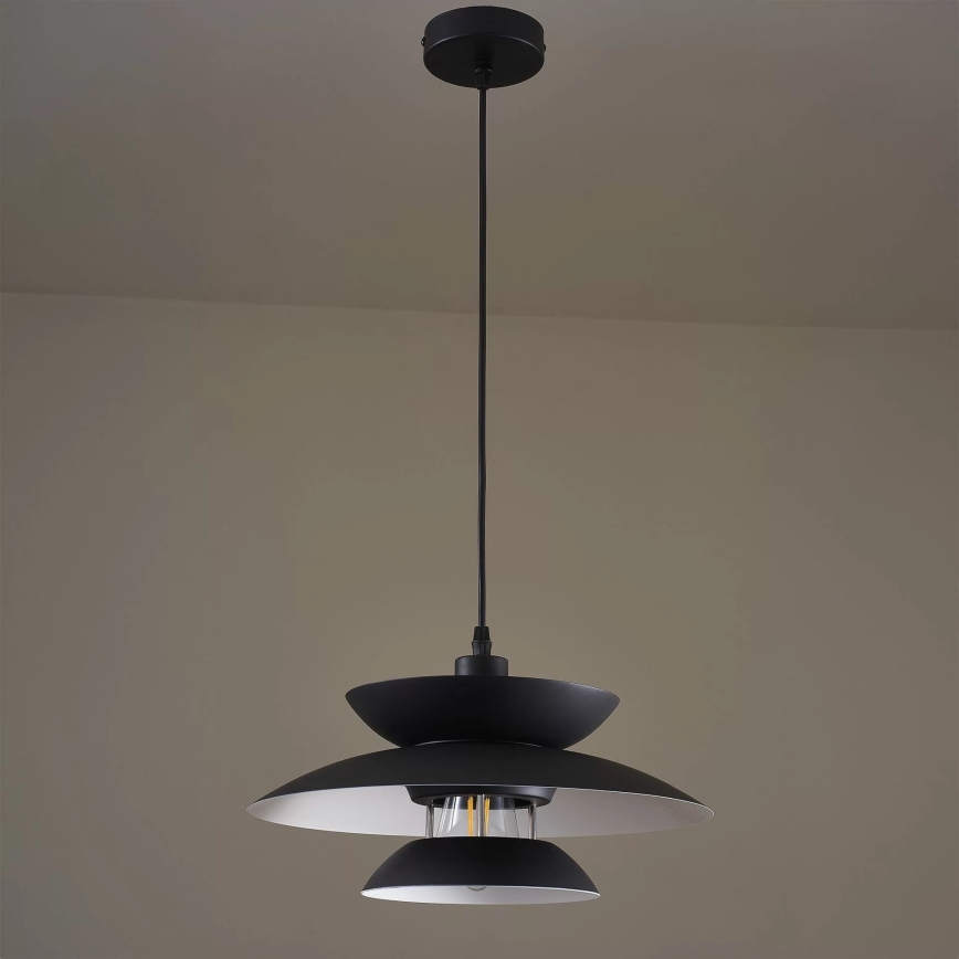 Suspension filaire BERIT 1xE27/20W/230V noir