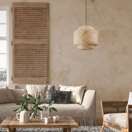 Suspension filaire BERTA 1xE27/20W/230V d. 40 cm bambou