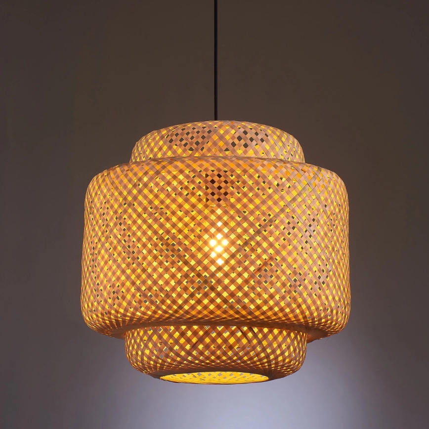 Suspension filaire BERTA 1xE27/20W/230V d. 40 cm bambou