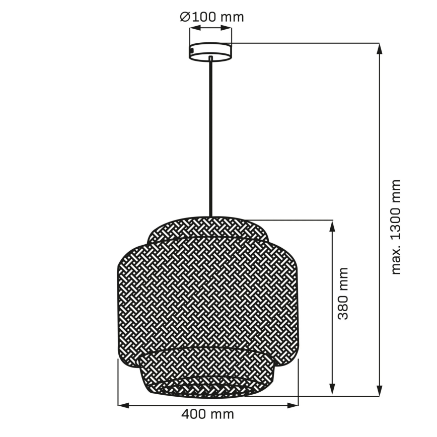 Suspension filaire BERTA 1xE27/20W/230V d. 40 cm bambou