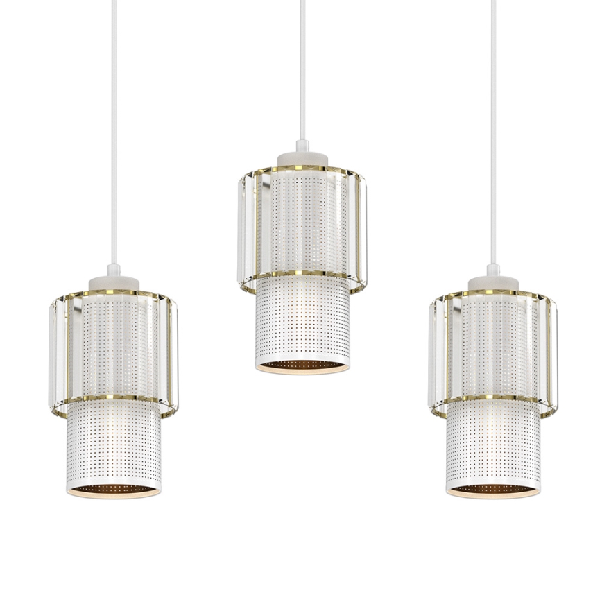 Suspension filaire BLANCO 3xE27/60W/230V blanc