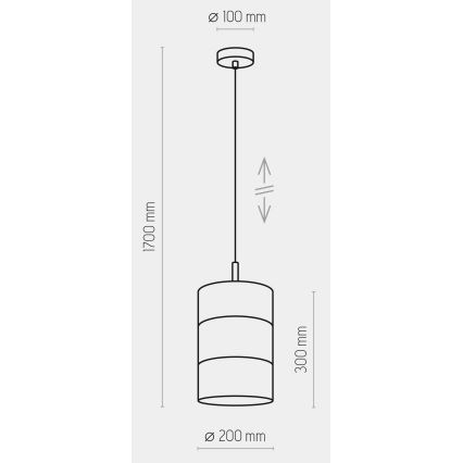 Suspension filaire BOGART 1xE27/15W/230V blanche/dorée