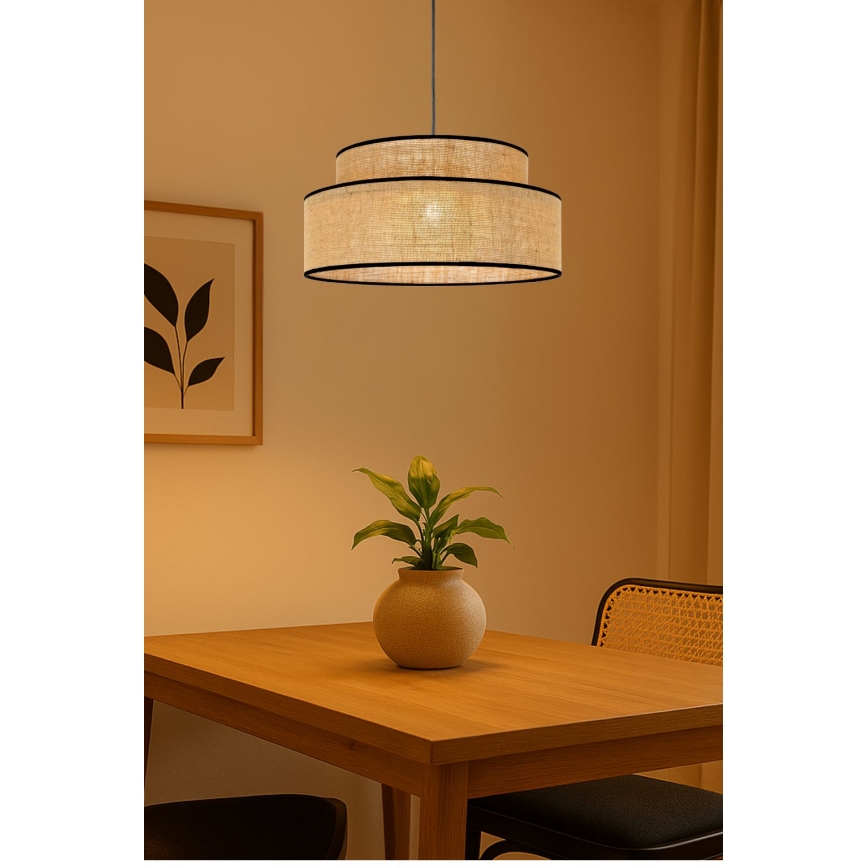 Suspension filaire BOHO 1xE27/60W/230V beige