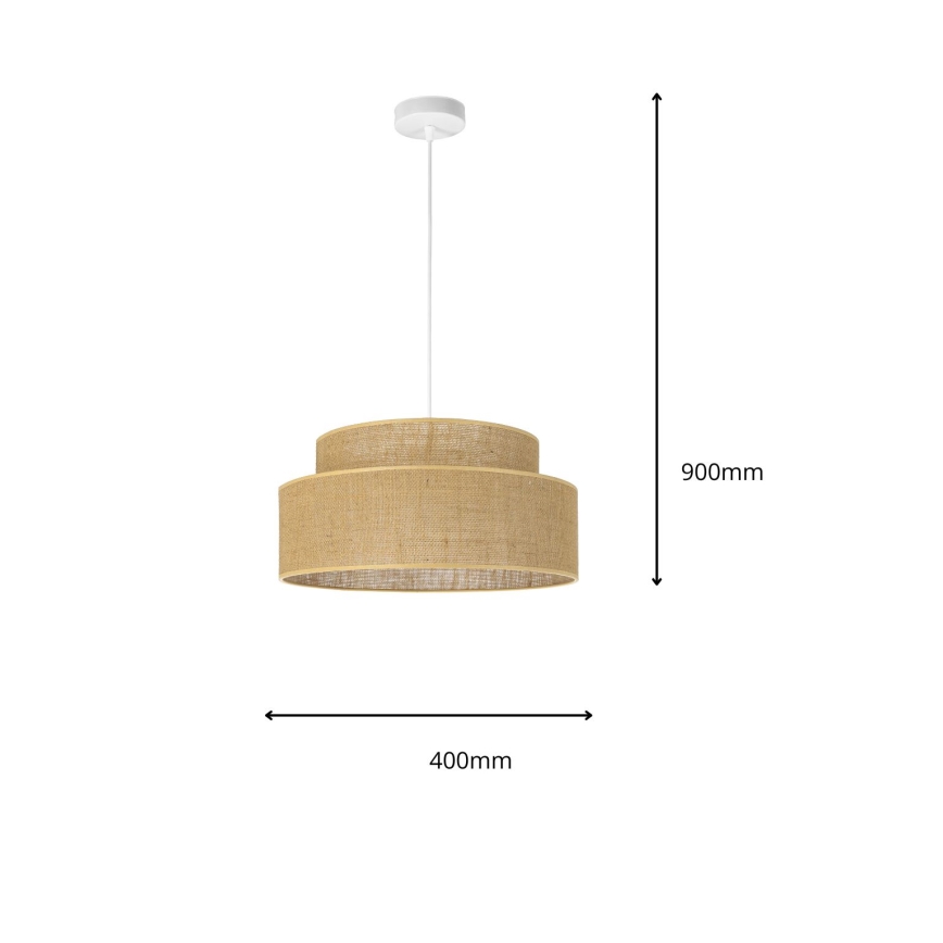 Suspension filaire BOHO 1xE27/60W/230V beige