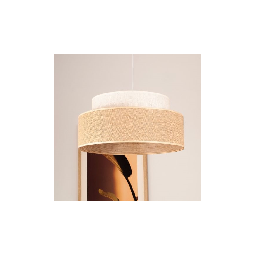 Suspension filaire BOHO 1xE27/60W/230V blanc/beige