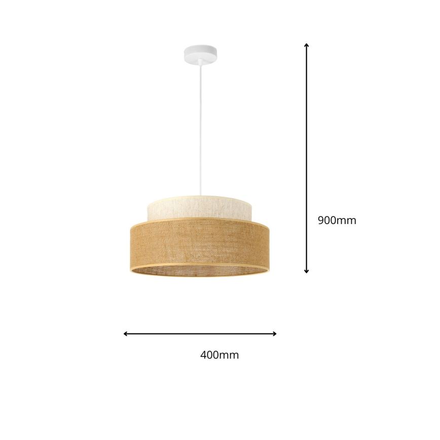 Suspension filaire BOHO 1xE27/60W/230V blanc/beige