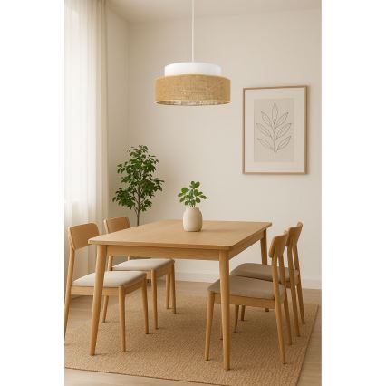 Suspension filaire BOHO 1xE27/60W/230V blanc/beige