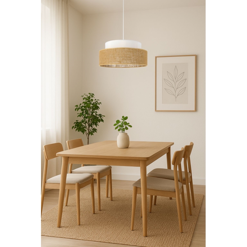 Suspension filaire BOHO 1xE27/60W/230V blanc/beige