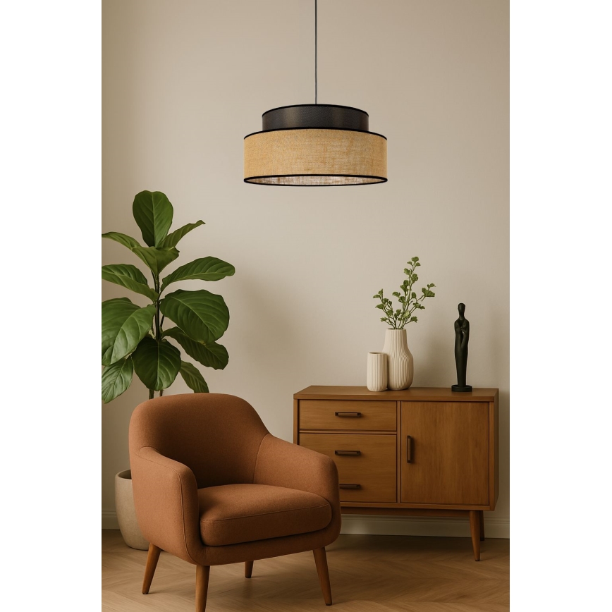 Suspension filaire BOHO 1xE27/60W/230V marron/beige