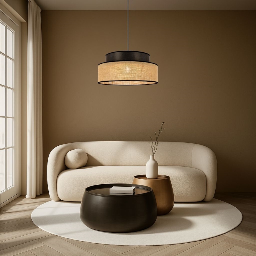 Suspension filaire BOHO 1xE27/60W/230V marron/beige
