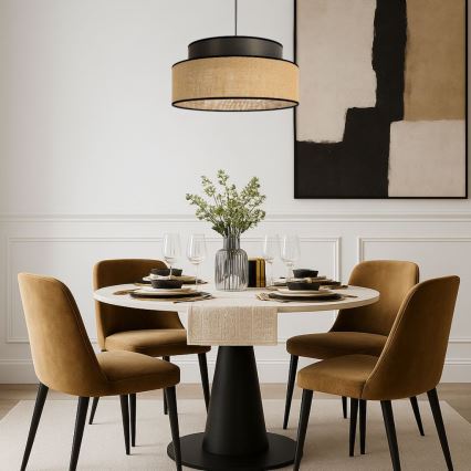 Suspension filaire BOHO 1xE27/60W/230V marron/beige